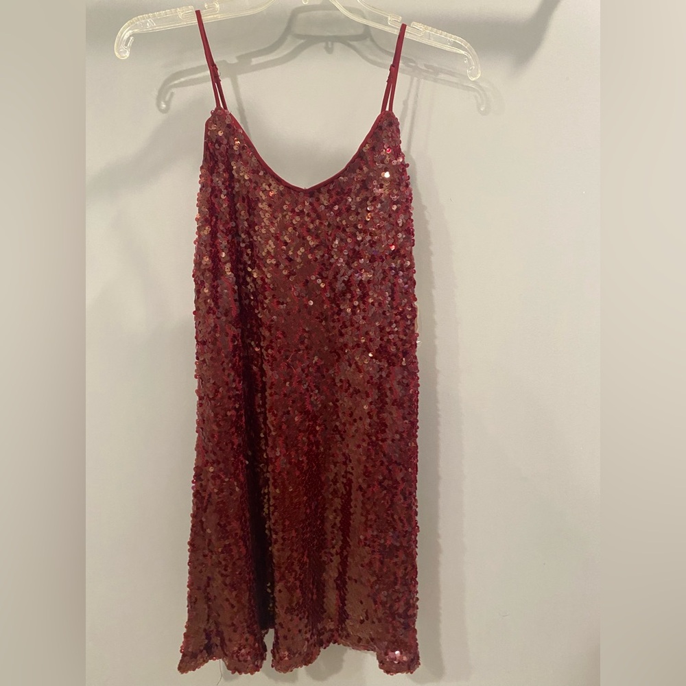 Altar'd State Red Sequin Mini Dress